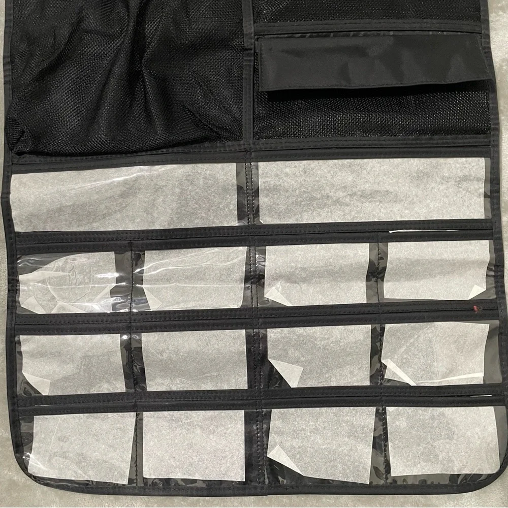 Mary Kay Quilted Hanging Jewelry Makeup Organizer Double Sided Black Travel